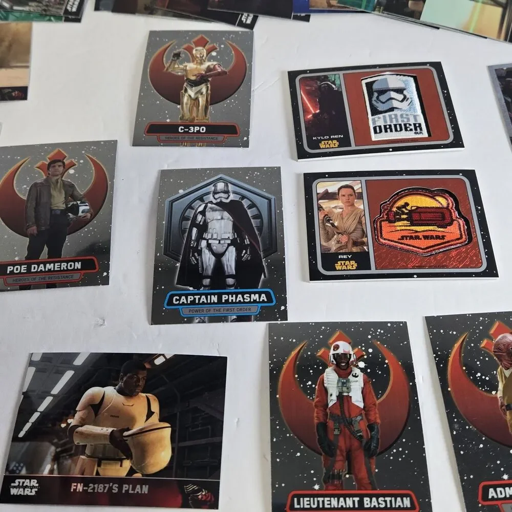 2016 Topps Star Wars Force Awakens Chrome Lot Patches Inserts Refractor